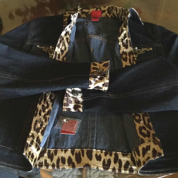 V Cristina Dark Blue Denim Jacket Size PM - Picture 8 of 8